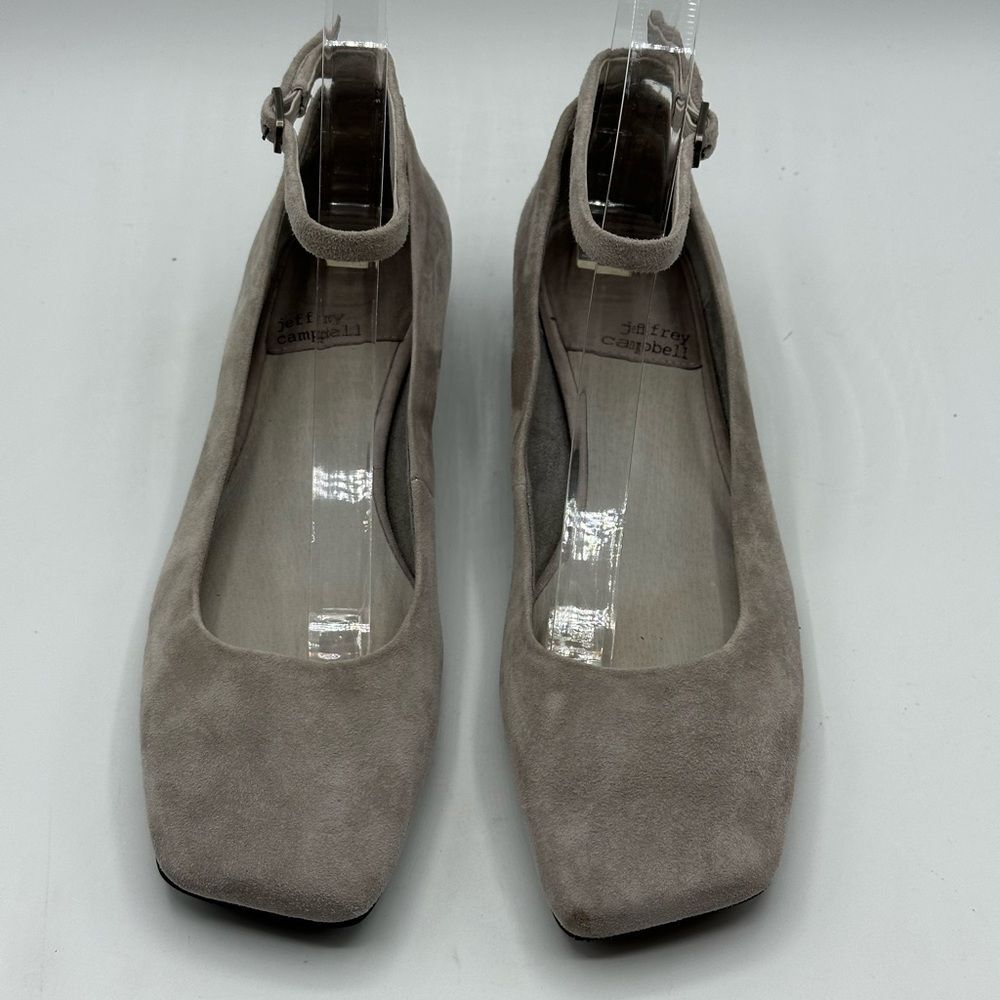 Jeffrey Campbell Women's Envious Ankle Strap Pump Square Toe - Gray Suede Size 6 - Picture 6 of 9
